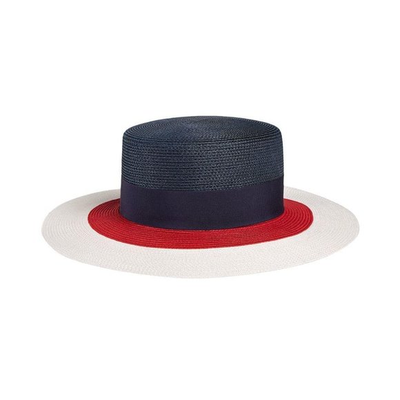 Gucci Papier Wide Brim Hat in Blue Red White. NEW - Picture 5 of 15